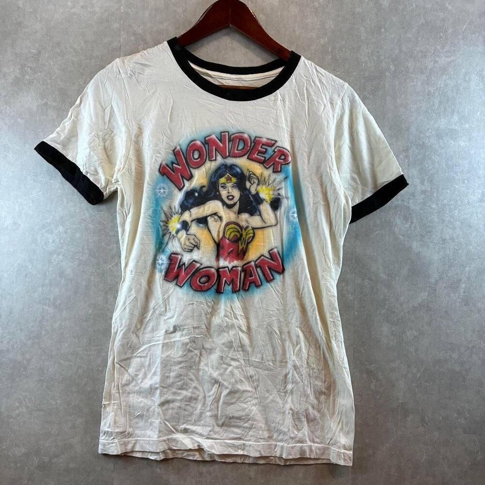 Dc-comics Men's White and Cream T-shirt